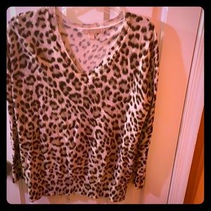 Michael Kors size L, animal print long sleeve top